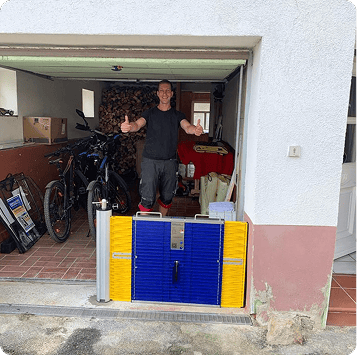 Flood barrier installed